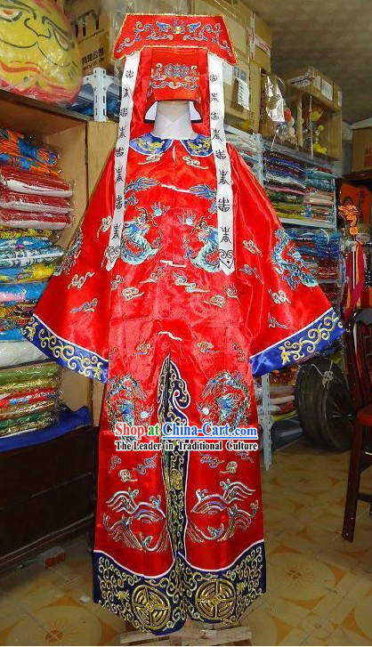 Chinese Opera Dragon Robe Longtao Costumes Set