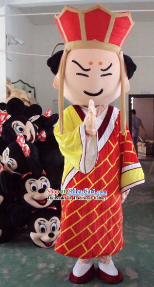 Chinese Tang Seng Cartoon Mascot Costumes Complete Set