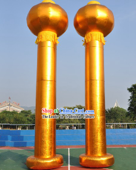 315 Inches Long Chinese Golden Inflatable Palace Lanterns