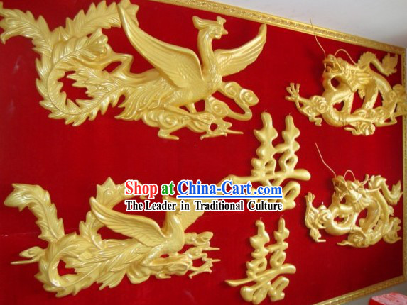 Dragon Phoenix Xi Chinese Wedding Background Decoration Complete Set