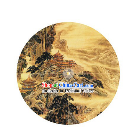 Hand Painted Chinese Water and Mountain Umbrella
