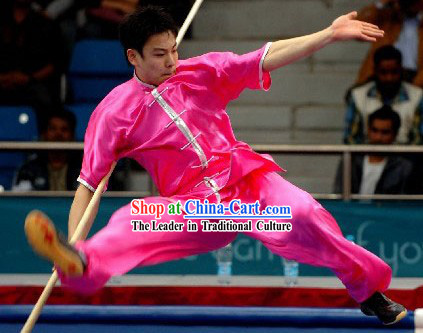 Wushu Silk Competition Clothing Set for Men