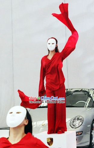Mysterious Chinese Mask Dance Costume and Mask Set