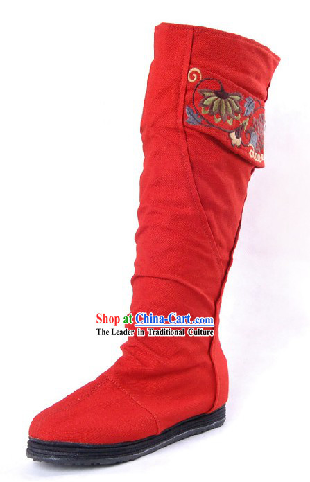 Traditional Chinese Qian Ceng Sole High Boots