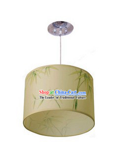 Chinese Classical Hand Painted Bamboo Silk Chandelier
