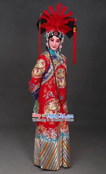 Chinese Opera Huadan Costumes and Phoenix Crown Complete Set