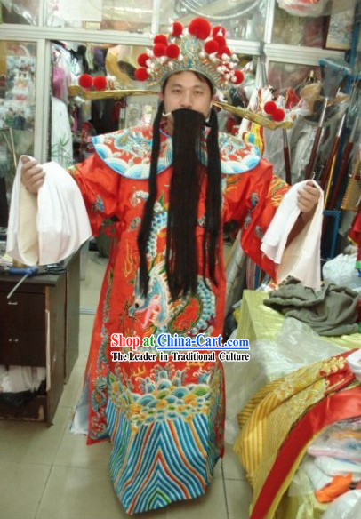 Traditional Chinese Cai Shen Parade Costume Complete Set