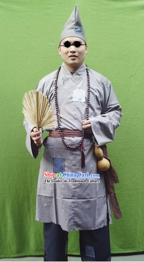 Ji Gong Buddhist Monk Costumes Comoplete Set