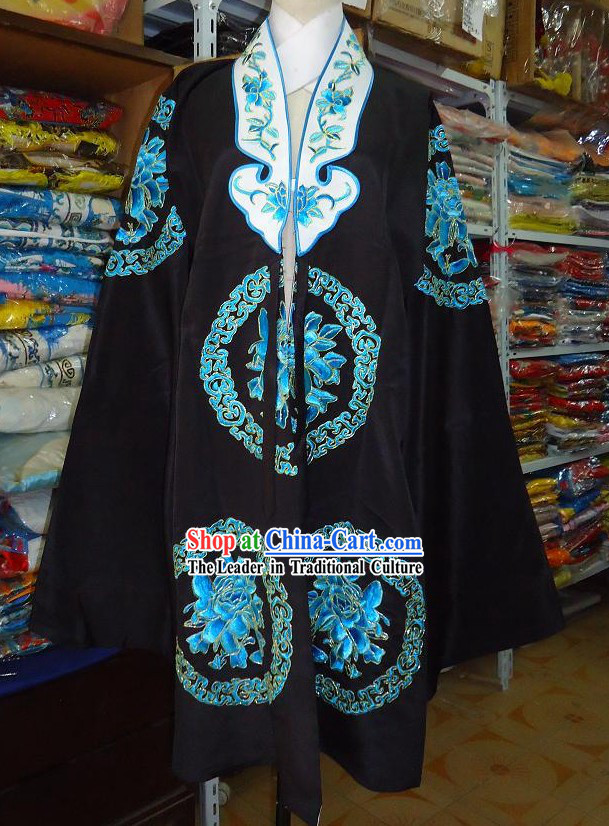 Chinese Black Opera Embroidered Flower Nv Pi Costumes