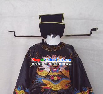 Ancient Chinese Bao Gong Judge Costumes and Hat for Children