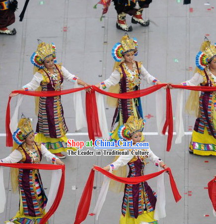 Beijing Olympic Games Opening Ceremony Tibetan Women Dance Costumes