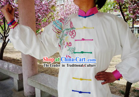 Chinese Silk Embroidered Phoenix Tai Chi Suit