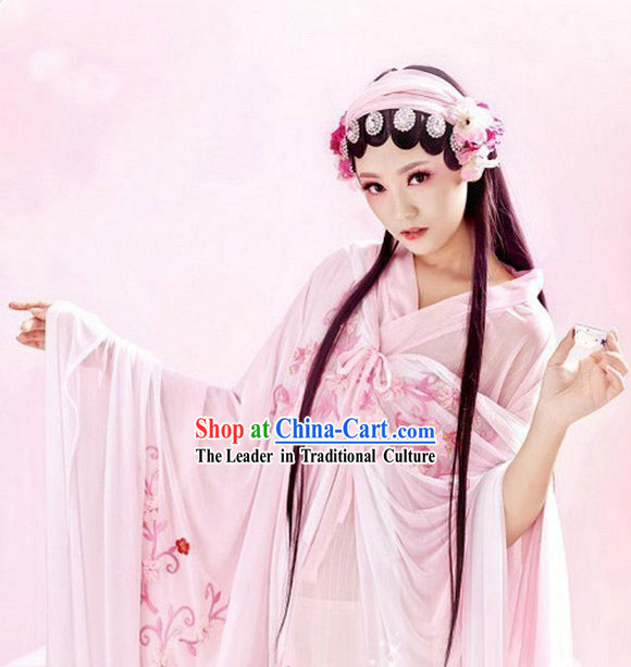 Ancient Chinese Sexy Pink Plum Blossom Clothes for Women