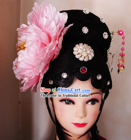 Traditional Chinese Peking Opera Wig and Headpiece Set
