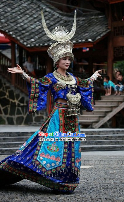 Chinese Traditional Minority Dance Costumes Set