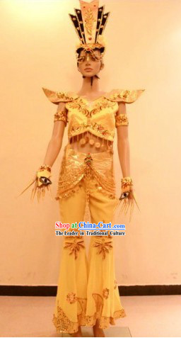 Ancient Chinese Palace Dance Costume and Accessories for Women