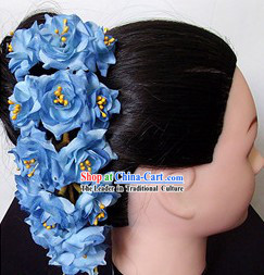 Traditional Thailand Blue Flower Hair Accessories