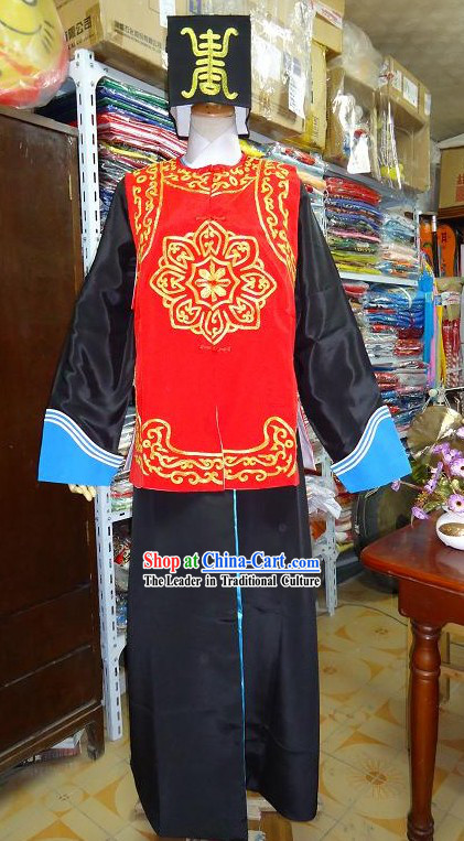 Chinese Opera Solider Costume and Hat for Men