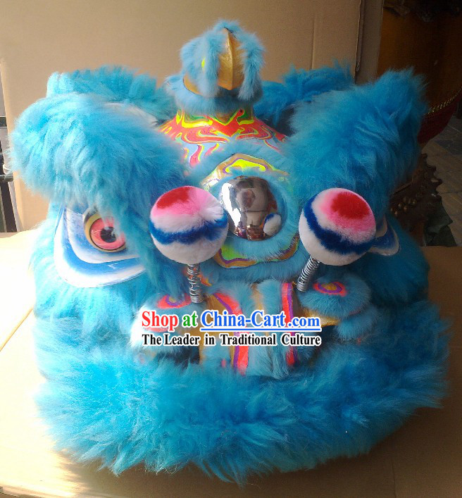 Supreme Light Blue Lion Dance Costumes Complete Set