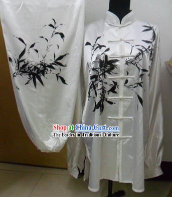 White Silk Bamboo Spirit Kung Fu Uniform for Men
