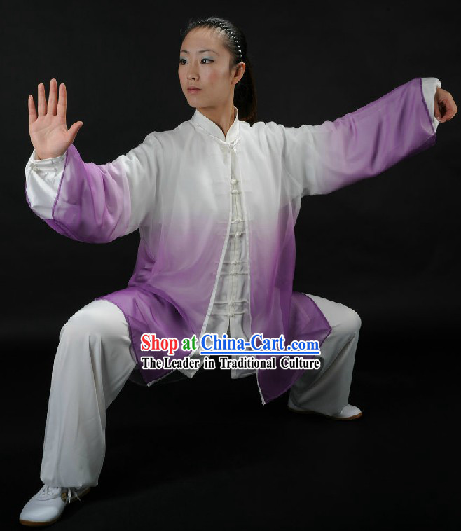 Color Transition Tai Chi Competition Clothes for Men or Women