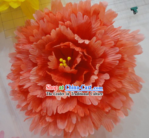 Chinese Classic Red Peony Flower Dance Umbrella