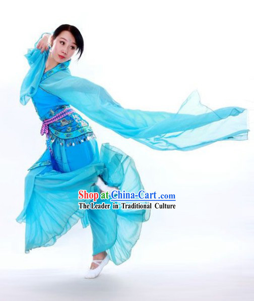 Blue Long Sleeve Classical Dancing Costumes for Women