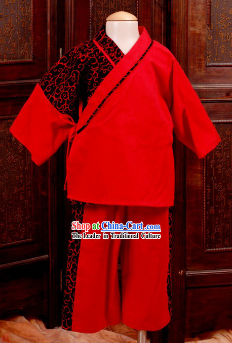 Ancient Chinese Red Clothing for Kids
