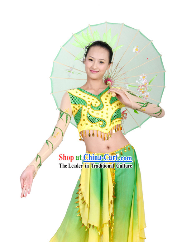 Traditional Chinese Willow Umbrella Dance Costumes for Women