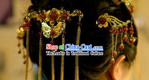 Stunning Chinese Butterfly Wedding Headpiece Set for Women