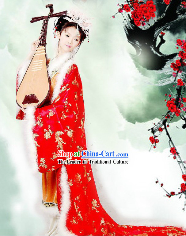 Traditional Chinese Red Wedding Phoenix Cape