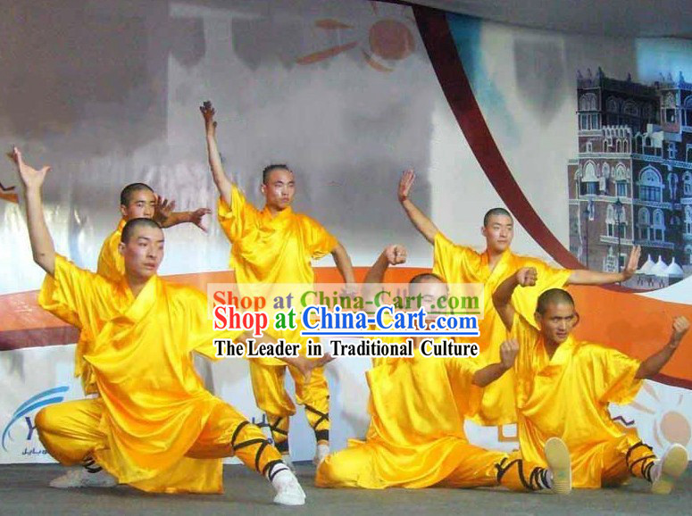 Chinese Shaolin Temple Yellow Kung Fu Clothing for Men