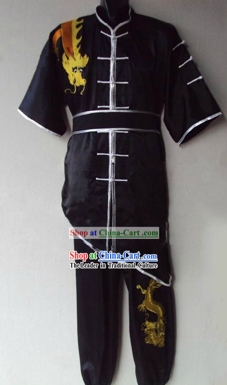 Traditional Shaolin Kung Fu Black Dragon Uniform for Men