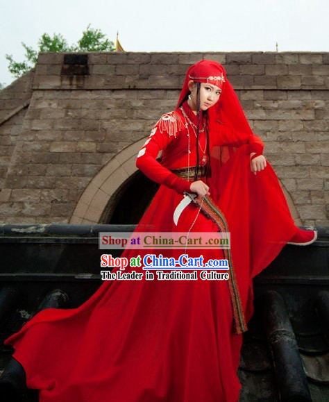 Ancient Chinese Red Kung Fu Clothing for Women