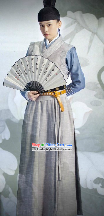 Ancient Chinese Invincible Eastern Costumes and Hat for Men