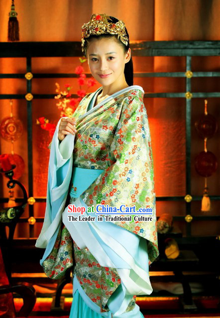 Historic TV Drama Beauty World Han Princess Costumes with Long Tail