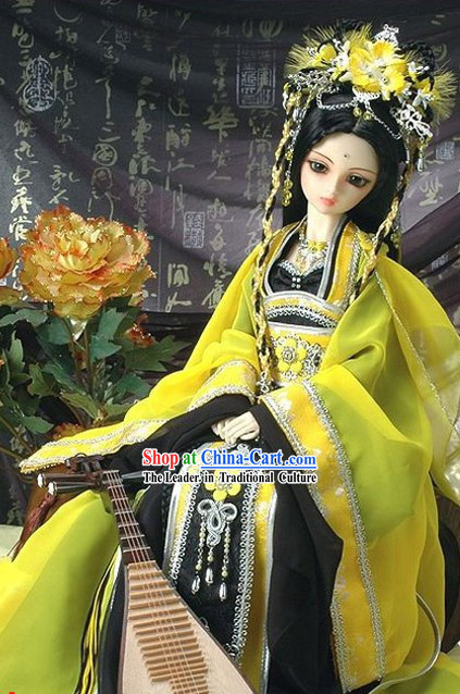 Ancient Chinese Princess Yellow and Black Clothes