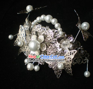 Chinese Classical Handmade Wedding Veil Crown Hair Accessories