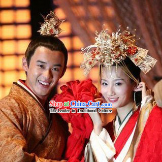 Ancient Chinese Prince Wedding Hair Accessories for Men and Women
