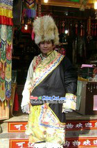 Traditional Chinese Classical Tibetan Male Clothing and Hat