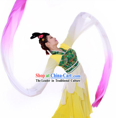 Traditional Chinese Long Sleeves Dance Costumes and Headpieces for Women