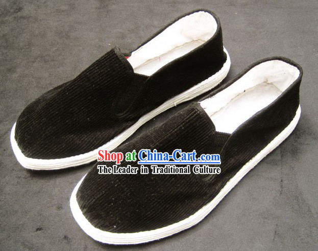 All Handmade Chinese Black Thick Sole Cotton Shoes
