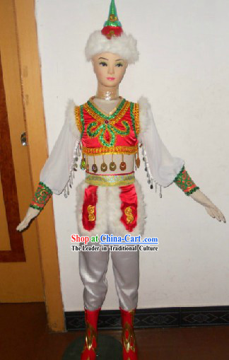 Mongolian Costume and Hat Complete Set for Children