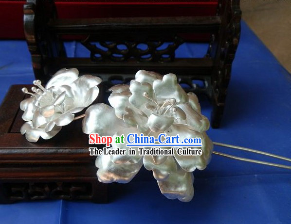 Traditional Chinese Imperial Silver Flower Hairpin