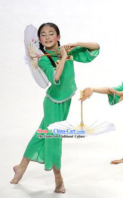 Green Umbrella Dance Costumes for Kids