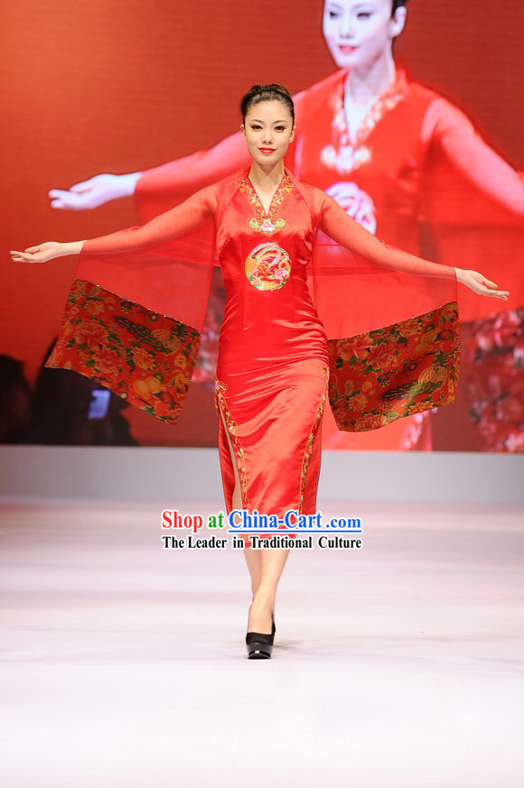 Chinese Red Qipao Wedding Dress