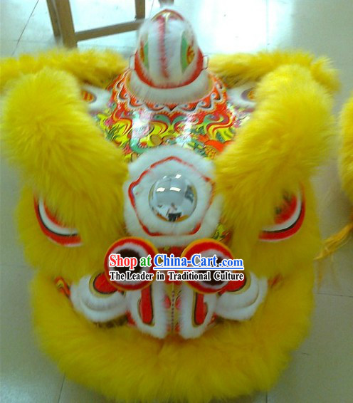 Yellow Laser Festival and Opening Handmade Fut San Lion Dance Equipment Complete Set