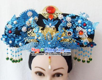 Qing Dynasty Empress Handmade Phoenix Hair Accessories Hat
