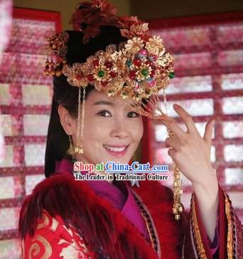 Ancient Chinese Handmade Wedding Brides Flower Crown