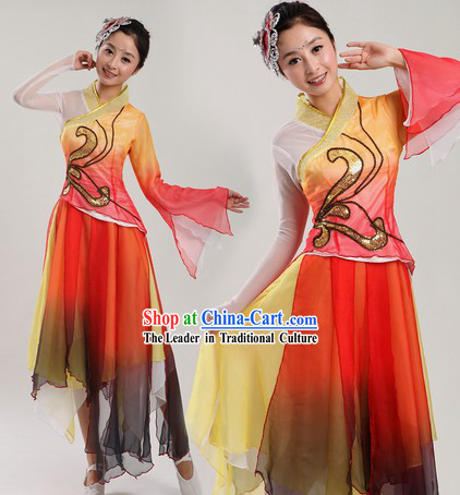 Chinese Classic Fairy Dance Costume and Headpiece for Women